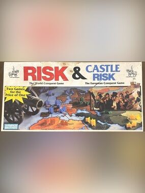 Vintage Risk & Castle Risk Parker Brothers 1990 Edition Board Game, Complete